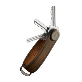 orbitkey orbitkey key organizer crazy horse leather oak brown